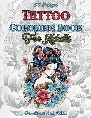 Tattoo Coloring Book For Adults